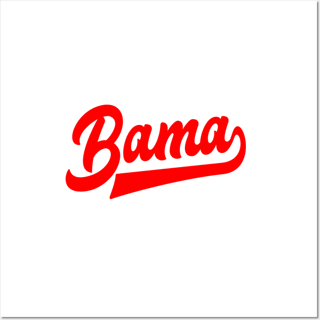 Bama Red Script - Alabama Wall Art by BDAZ